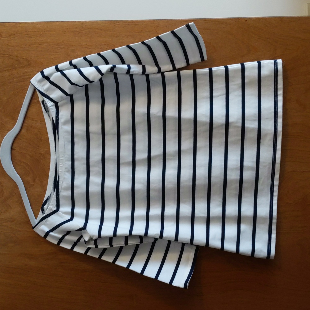 Striped boat neck top